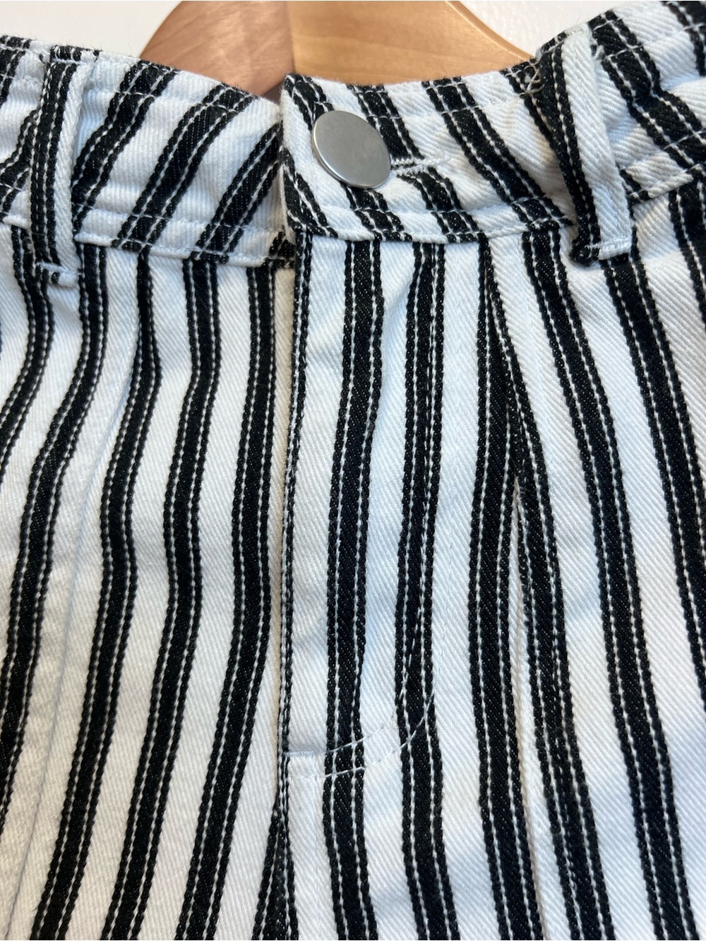 Who What Wear Railroad Stripe Cropped Wide Leg Utility Pants 100% Cotton Size 2 - Picture 4 of 9